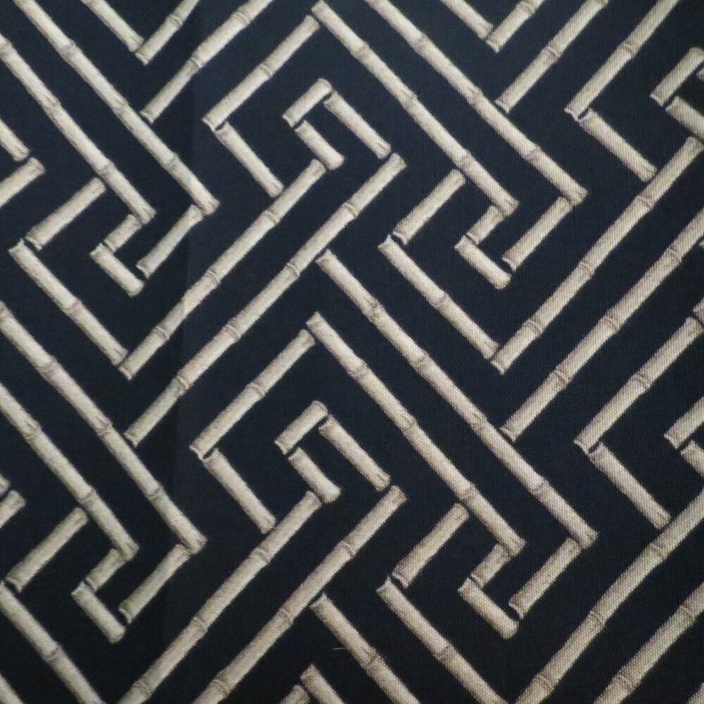 Bamboo Print Decorator 2 yards Fabric Craft Material Black Tan